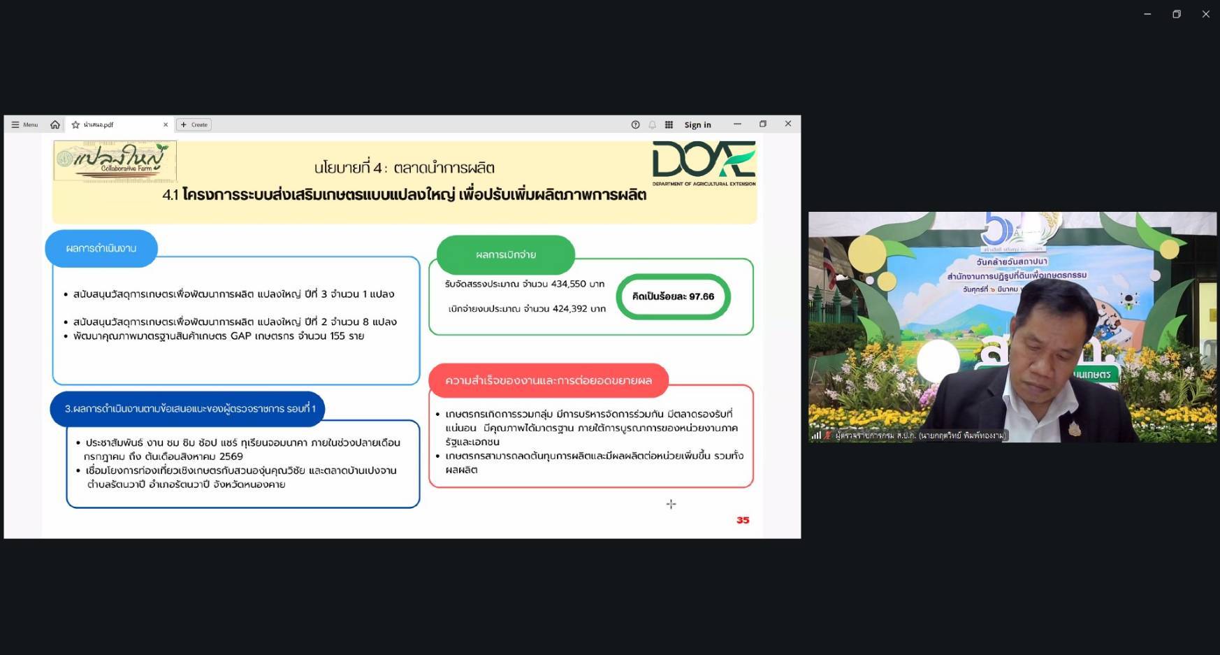 title - ผู้ตรวจราชการ ส.ป.ก. ร่วมประชุมตรวจติดตามผลการดำเนินงานตามแผนการตรวจราชการของกระทรวงเกษตรและสหกรณ์ ประจำปีงบประมาณ พ.ศ. 2569 รอบที่ 2 (เขต 10) จังหวัดเลย และหนองคาย ผ่านระบบ Zoom Meeting มุ่งขับเคลื่อน 6 นโยบายสำคัญ 